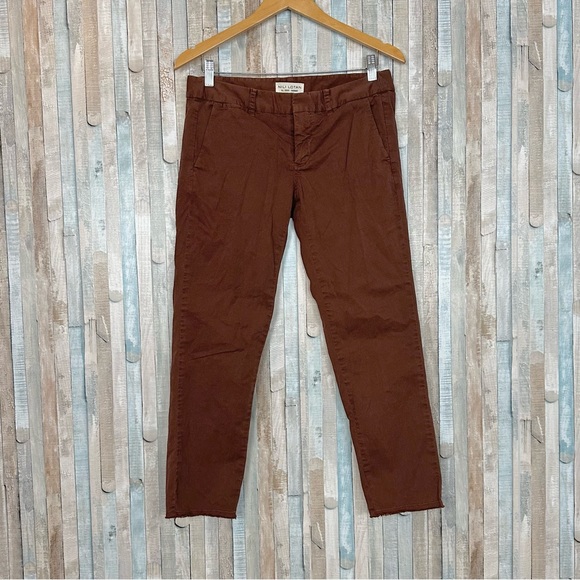 Nili Lotan 4 Rust Brown East Hampton Pants Slim Fit Ankle Trouser Raw Hem $345 - Picture 2 of 12